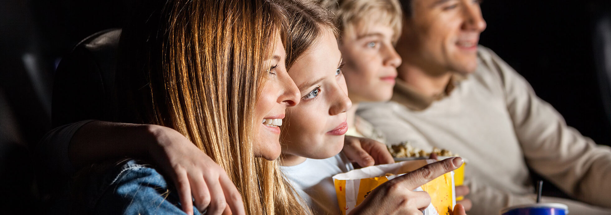 Family watching movie